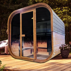 Oasislux Luxurious 6 person Cube Outdoor Panoramic Sauna