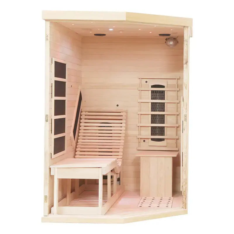 1 Person Far Infrared Red Cedar Indoor Sauna with Recliner & 7-Color LED Lights Anyi Health