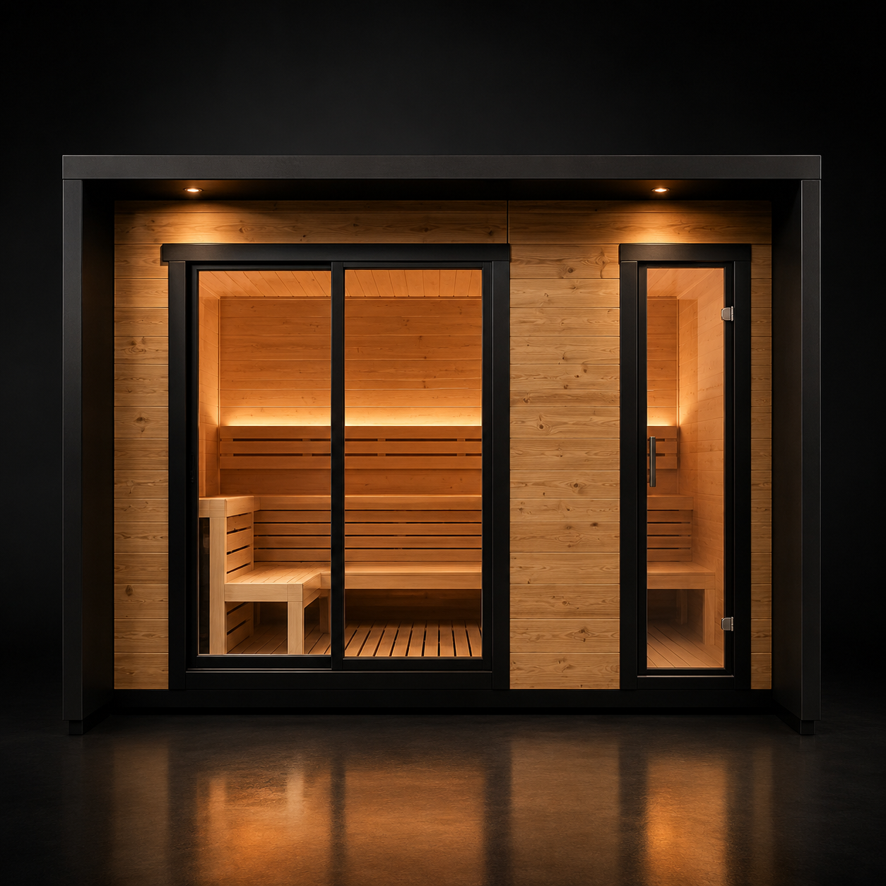 6-Person Square Luxury Outdoor Sauna with Private Changing Room – Premium Backyard Wellness Anyi Health