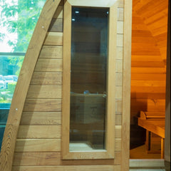 OasisLux Special shape water drop traditional outdoor steam barrel sauna with wood burning stove