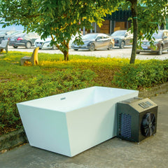 OasisLux Large acrylic ice bath cold water tub with cooling system for adults