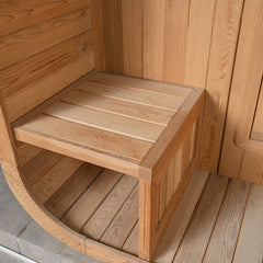 OasisLux Canadian Red Cedar Wood Hot Rock Hemlock Outdoor Cube Sauna - For 2-4 People with Porch Design