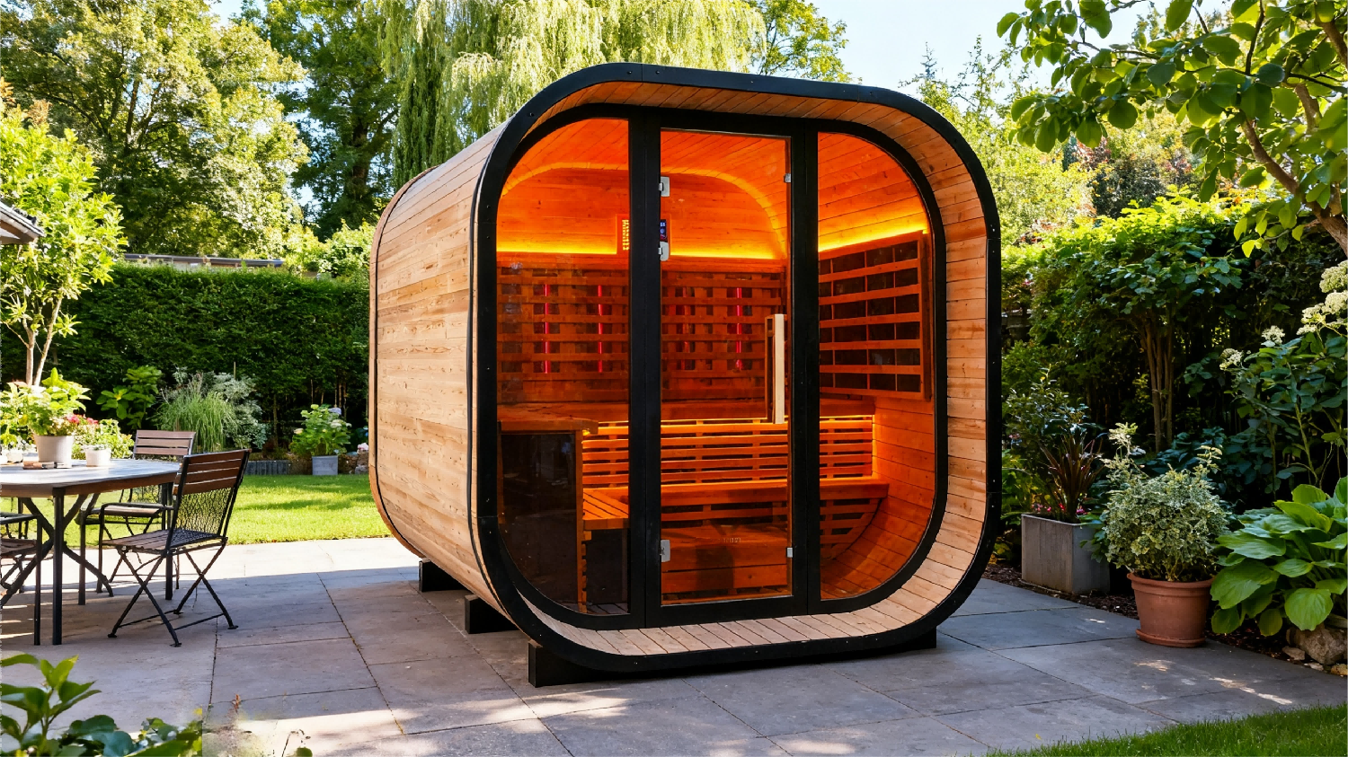 Anyi-9 Square Infrared Sauna – Carbonized Spruce Anyi Health
