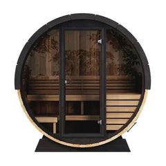 OasisLux 5.5 Ft Scenic View Barrel Sauna - 2- 4 People (Extra Wide)
