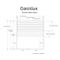 Oasislux Indoor and outdoor double-layer natural cedar wood sauna - Luxury sauna for 4-5 people