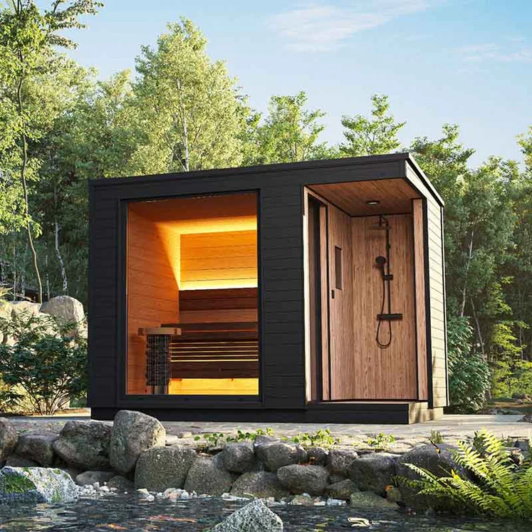 Oasislux Outdoor Traditional Sauna With Shower System | 4 Person