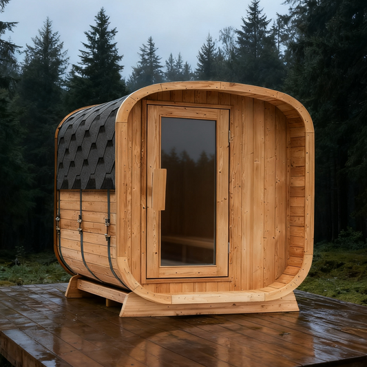 OasisLux 2 Person Barrel Outdoor Infrared Sauna