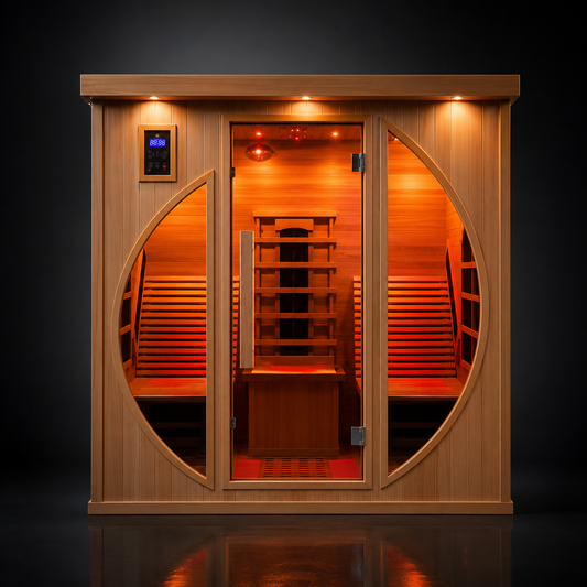 2-Person Red Cedar Indoor Infrared Sauna with Recliner & 7-Color LED Lights Anyi Health