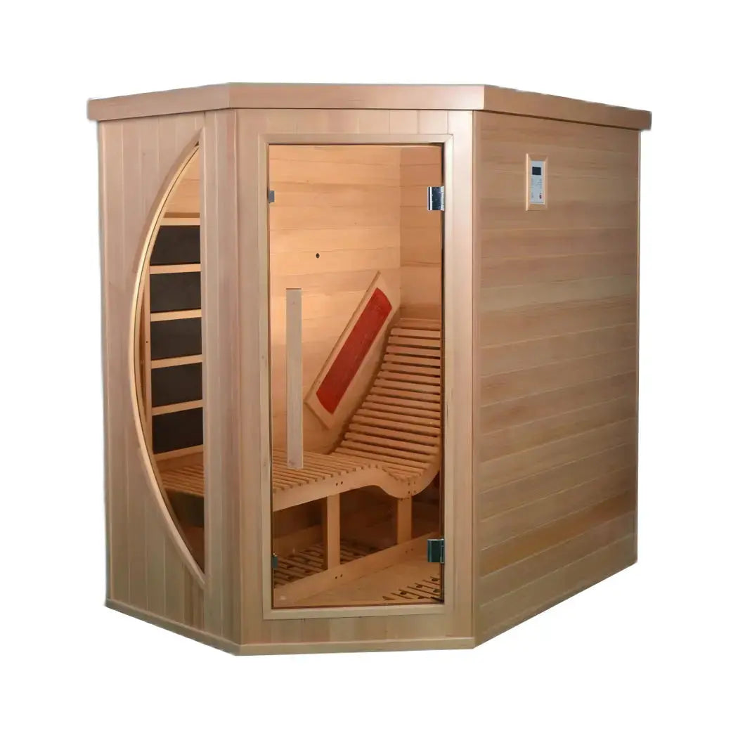 1 Person Far Infrared Red Cedar Indoor Sauna with Recliner & 7-Color LED Lights Anyi Health