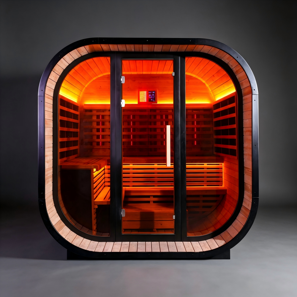 Anyi-9 Square Infrared Sauna – Carbonized Spruce Anyi Health