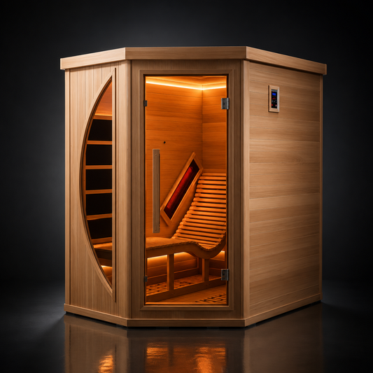 1 Person Far Infrared Red Cedar Indoor Sauna with Recliner & 7-Color LED Lights Anyi Health