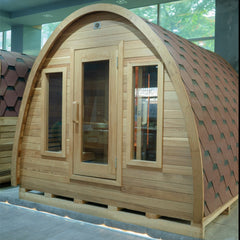 OasisLux Special shape water drop traditional outdoor steam barrel sauna with wood burning stove