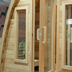 OasisLux Special shape water drop traditional outdoor steam barrel sauna with wood burning stove
