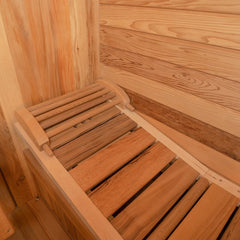 OasisLux Canadian Red Cedar Wood Hot Rock Hemlock Outdoor Cube Sauna - For 2-4 People with Porch Design