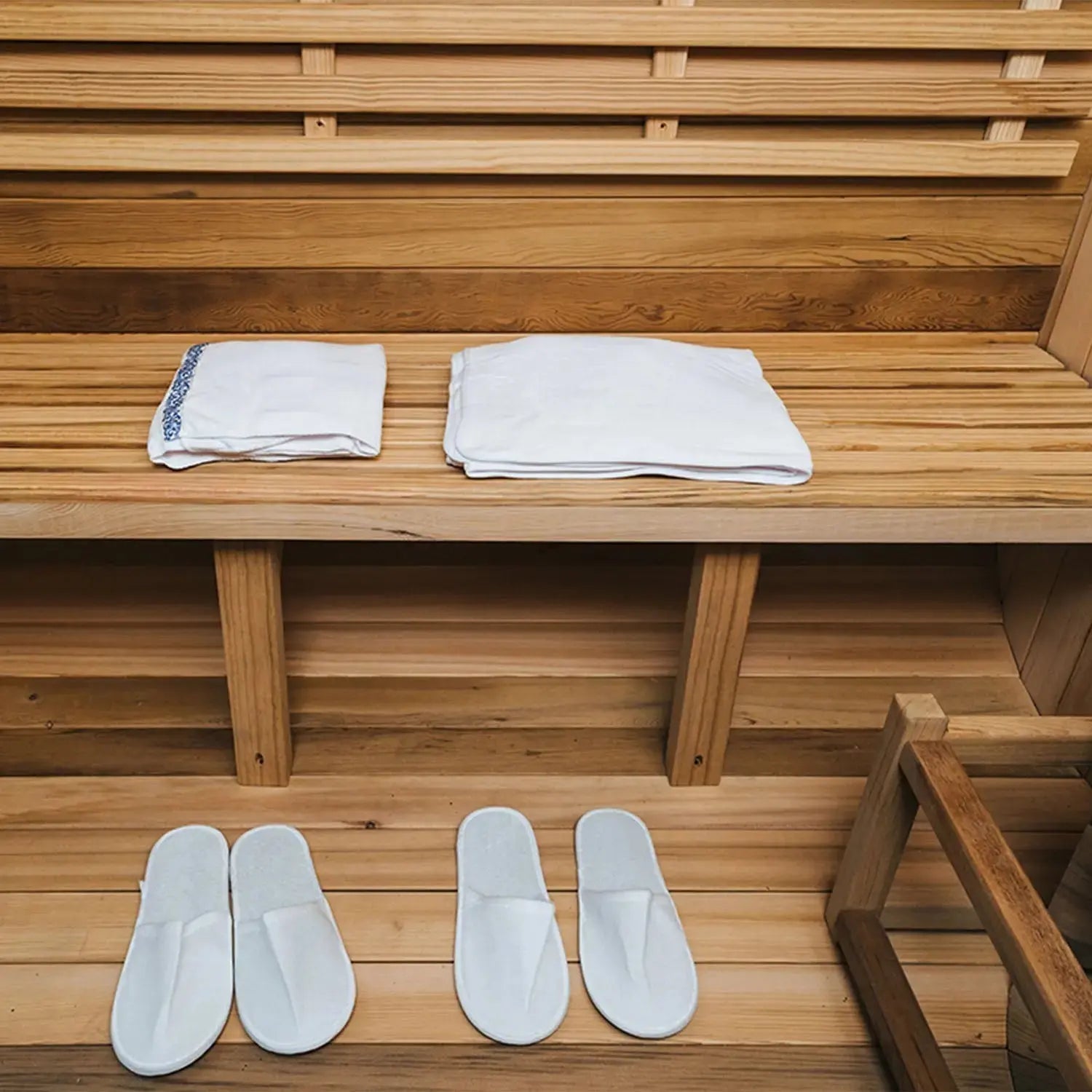 Outdoor Barrel Sauna with Front Porch &amp; Panoramic Glass – Available in 2-6 Person Sizes Anyi Health